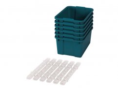 Vel’ké plastové boxy s pojazdmi- OPTIMA- Modrozelené (6 ks.)