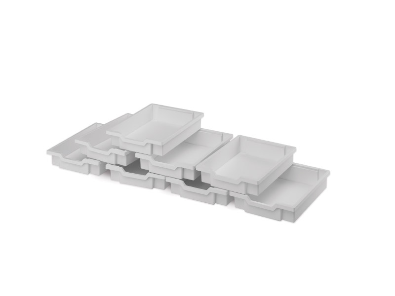 Plastové boxy malé  - white - 8 ks