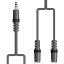AV:link kábel 1x Jack 3.5mm stereo samec - 2x Jack 3.5mm stereo samica, 1.2m