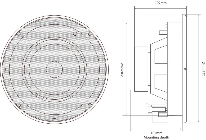 Adastra SL6, podhledový 6,5" reproduktor Slimline, 40W, bílý, cena / pár