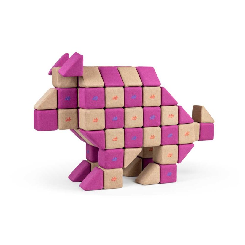 Magnetické pěnové bloky JollyHeap (100 ks) - Kombinace barev: 1521