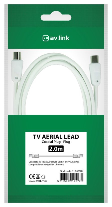 AV:link kabel koaxiální 2x samec, 2m