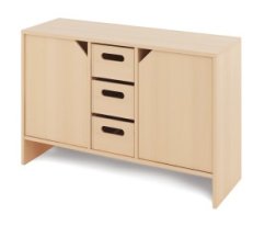 Cabinet M + large wooden containers and doors - CLASSICAL