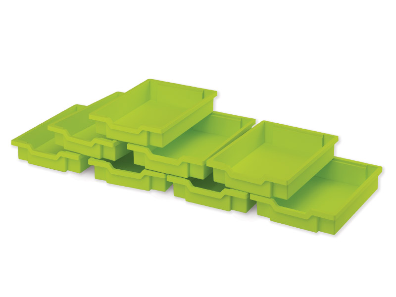 Small plastic boxes - lime - 8 pcs