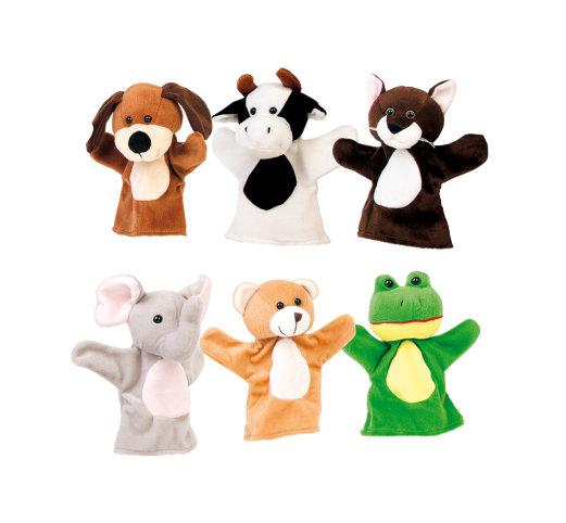 Set of hand puppets ANIMALS (6 pcs)