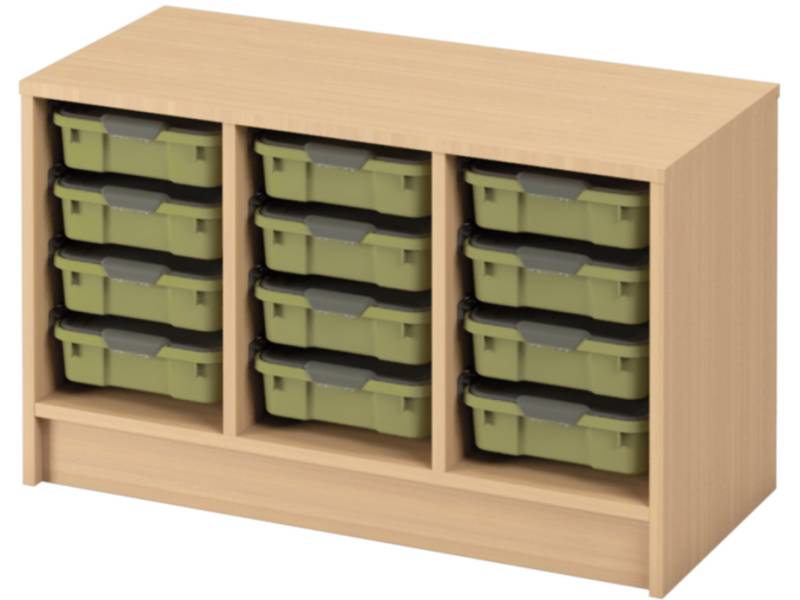 Skříňka s kontejnery - OPTIMA - S - 12 malých kontejnerů (více barev) - Barva: Světle zelená