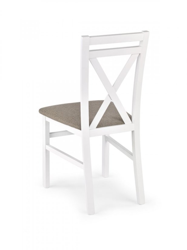 Židle- DARIUSZ- Bílá / Světle hnědá