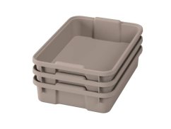 Malé plastové boxy - OPTIMA - Béžové (3 ks.)
