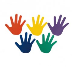 Farebné detské ruky (6 ks)