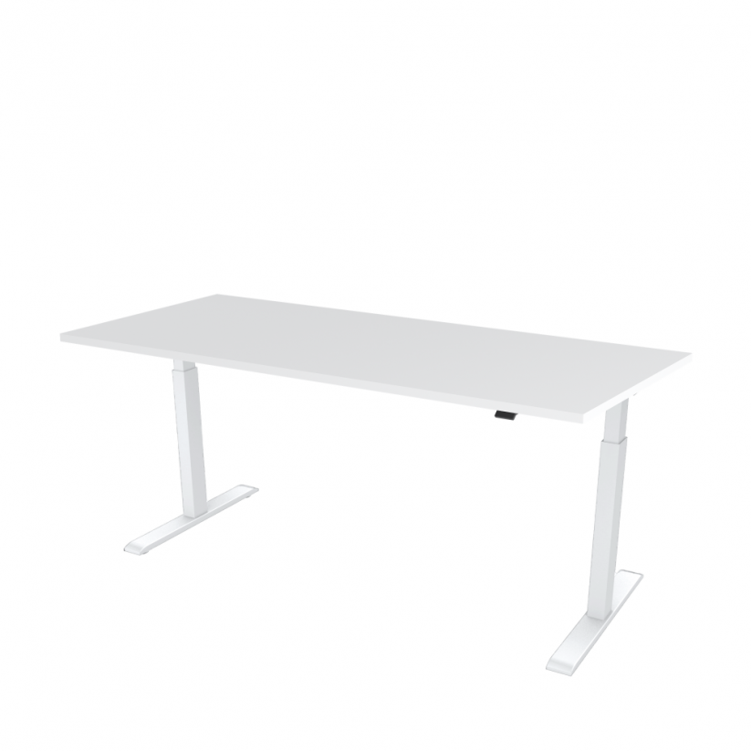 Výškově nastavitelný kancelářský stůl s bílou deskou OFYS (rozměr 70 x 160 cm) - Barva podnože: Černá