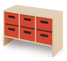 Small cabinet with large cardboard containers KLASIKO