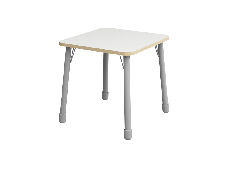 Výškovo nastaviteľný stôl štvorec - Biela - Veľkosť výškovo staviteľná: 1-3