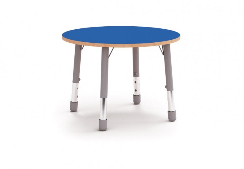Výškově stavitelný stůl barevný - kruh - Barva: Modrá, Velikost výškově stavitelná: 1-3