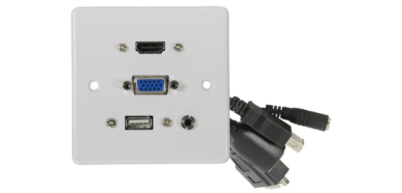 AV:link nástenná zásuvka HDMI/VGA/USB/Jack 3.5mm