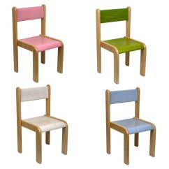Dětská barevná židle NELA pastel (sedák + opěrák)