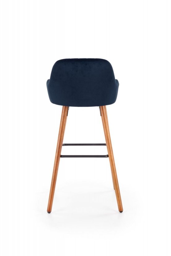Barová stolička- H93- Orech/Tmavo modrá