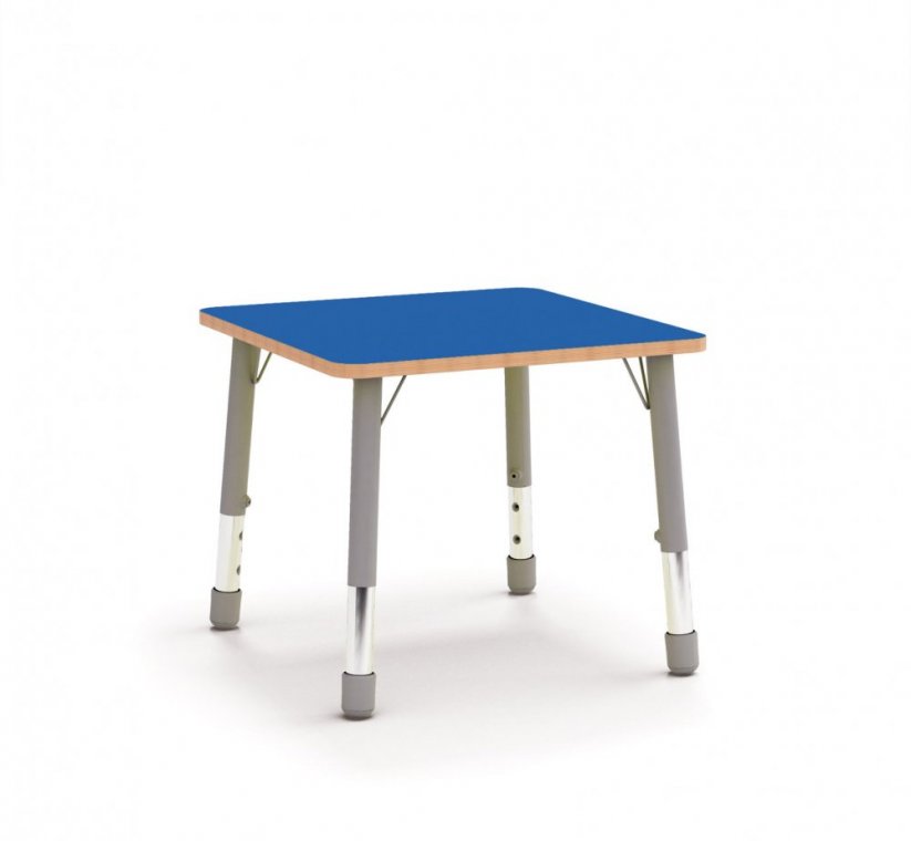 Výškově stavitelný stůl barevný - čtverec - Barva: Modrá, Velikost výškově stavitelná: 1-3