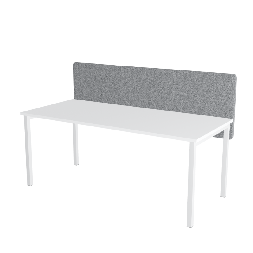Paraván na stůl šedý OFYS (140x65 cm) 80% vlna - Uchycení paravánu: Volné přišroubování - černá barva