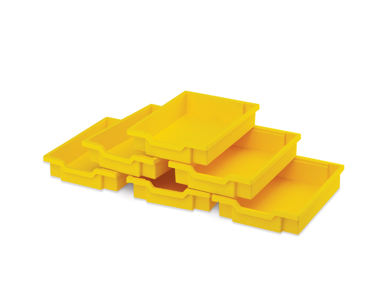 Small plastic boxes - yellow - 6 pcs