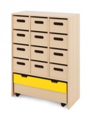 Skriňa X + veľké drevené kontajnery a truhla - CLASSICAL