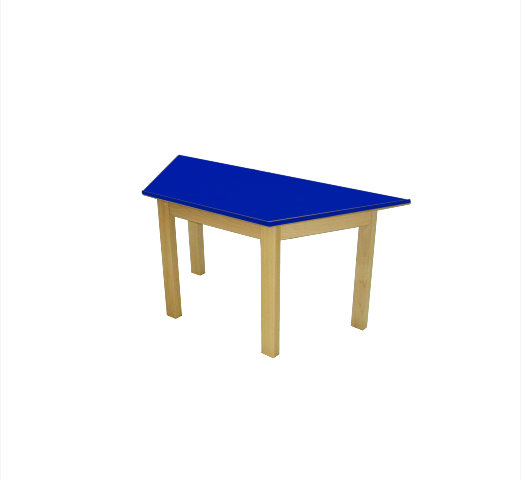 Dětský přírodní stůl BUK - lichoběžník + barevná deska - Rozměr: 120x60 cm
