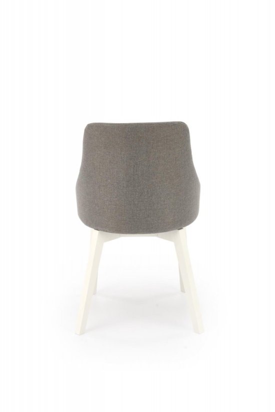 Židle- TOLEDO- Bílé dřevo/ Světle šedá
