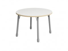 Výškovo nastaviteľný stôl kruh - Biela