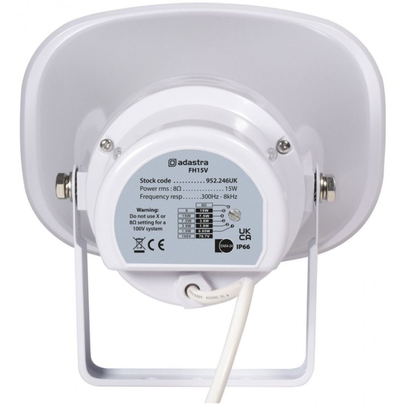 Adastra FH15V, rohový reproduktor EN54 100V - 15W IP66