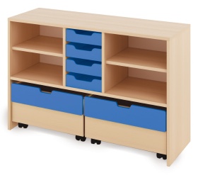 Skriňa M + malé kartónové kontajnery a truhlice - CLASSICAL - Farba: Modrá