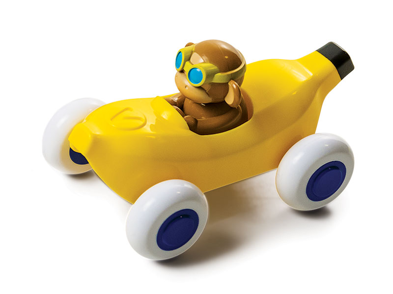 Monkey in a banana-car