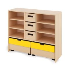 Cabinet L + large wooden containers and chests - CLASSICAL