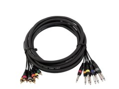 Snake kabel 8x Cinch - 8x Jack 6,3 mono, 15 m