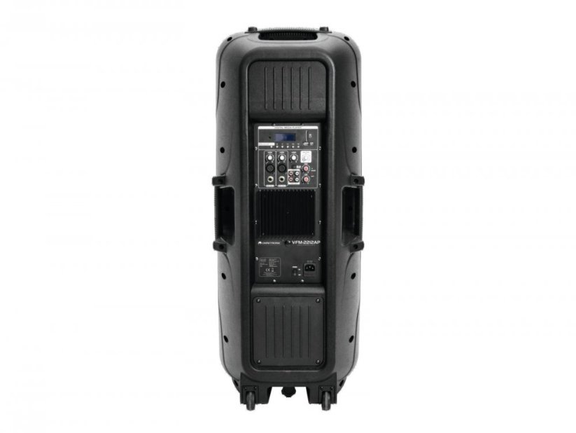 Omnitronic VFM-2215AP, aktivní 2x15" reprobox MP3/SD/BT/USB, 180W