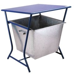 Odpadkový kôš Petra so strieškou a vyberateľnou vložkou – modrý