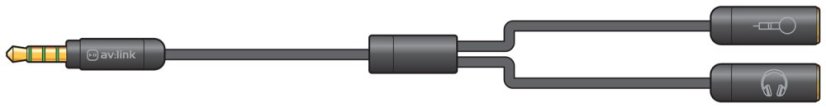 AV:Link Rozbočovač 3.5mm Stereo Jack pre slúchadlá a mikrofón