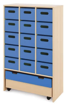 Skříň XL + velké kartonové kontejnery a truhla - CLASSICAL - Barva: Modrá
