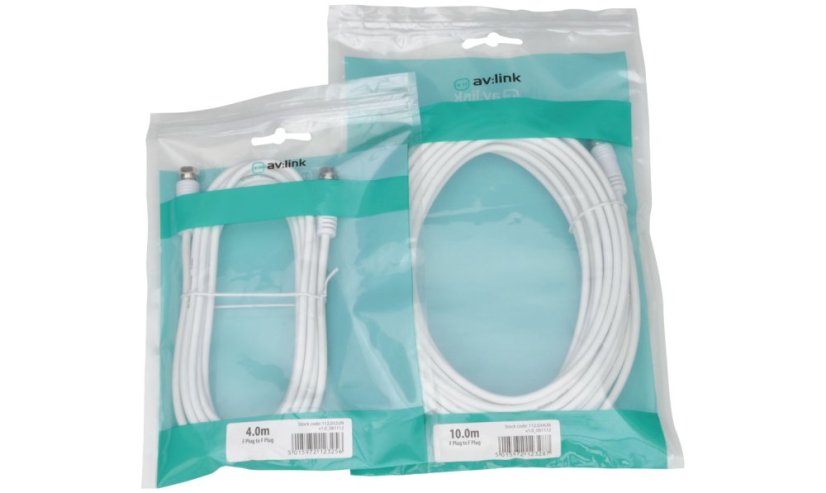 AV:link kabel koaxiální 1x samec - 1x F konektor samec, 4m