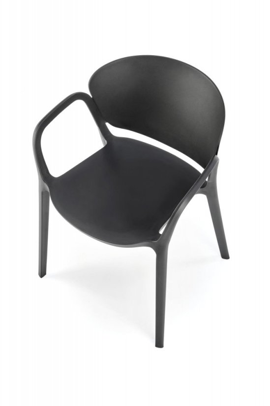 Stolička- K491- Čierna plastová