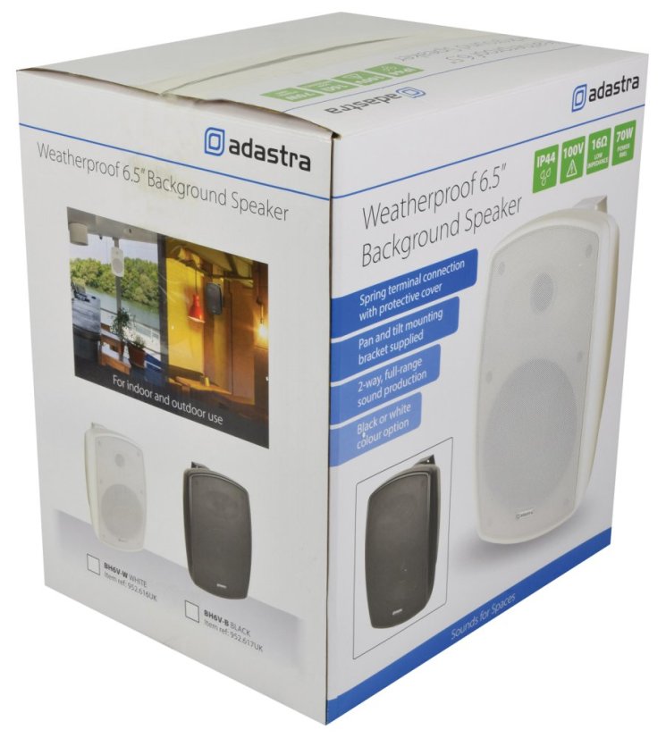 Adastra BH6V-B nástěnný 6,5" reproduktor, 100V, černý