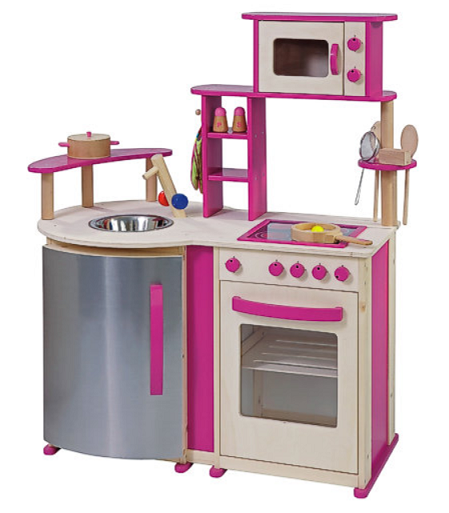 Children's kitchen with refrigerator (multiple colors) - Color: Pink