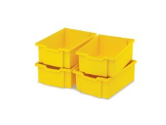 Plastové boxy velké - žlutá - 4 ks