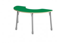 Výškově stavitelný stůl půlkruh - Zelená