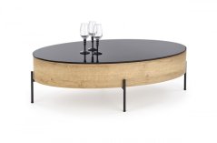 Konferenční stolek- ZENGA- Černá / Zlatý dub