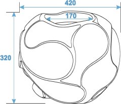 Bubble designový květináč 35cm, hnědý