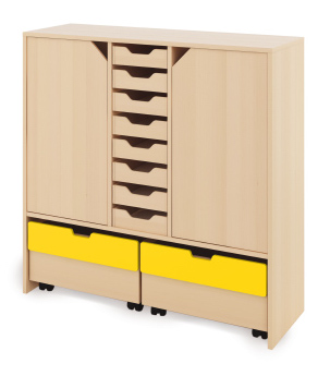 Skříň X + malé dřevěné kontejnery, dvířka a truhly - CLASSICAL - Barva: V barvě dekoru