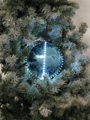 Sněhové LED koule, 15 cm, ledová modrá, 1 ks
