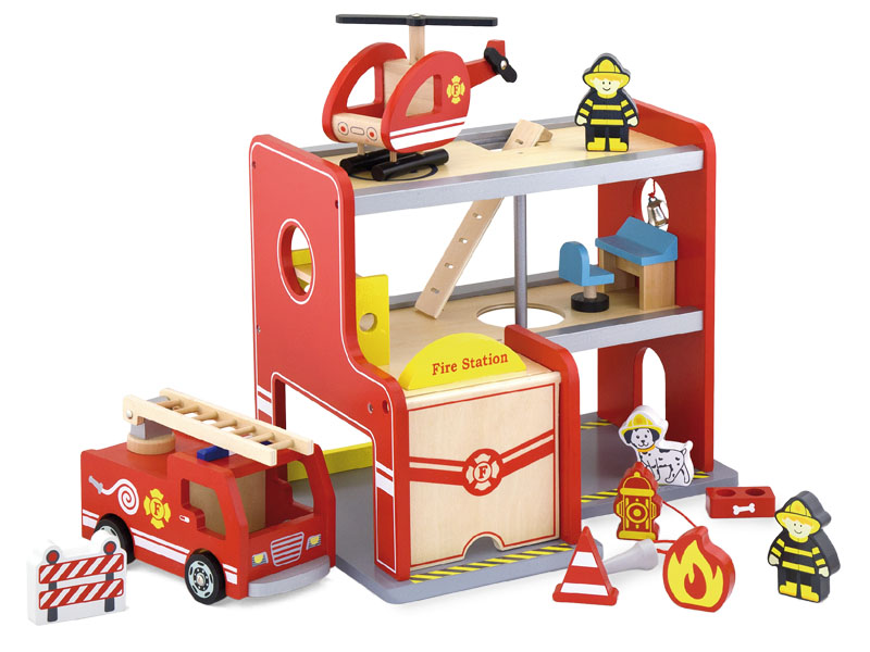 Fire station - wooden toy