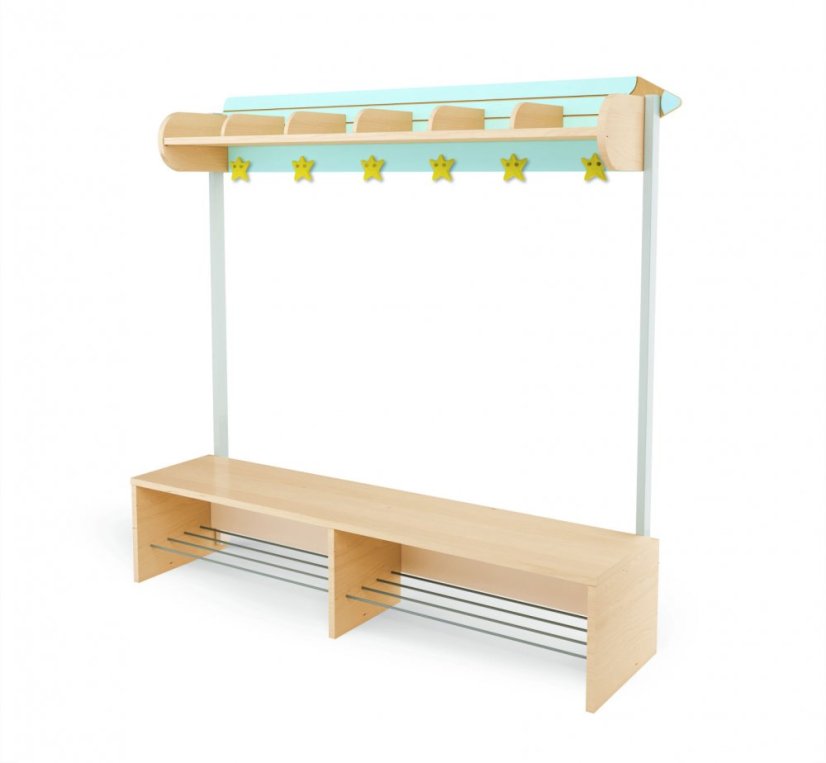 Dressing bench light blue CRAYON (6 places)