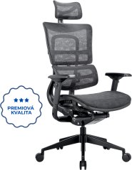 Ergonomická kancelářská židle ORION JNS-801, černá sítovina W-51 (vzorovaná), černý kříž