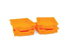 Plastove boxy malé - oranžová - 4 ks
